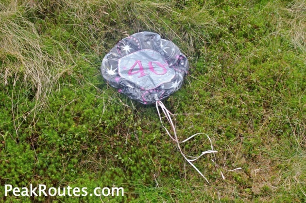 A Balloon found up on Swaines Greave - I took it home and put it in the bin