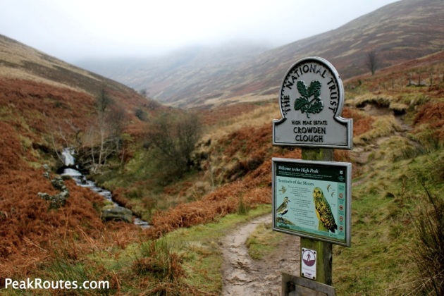 Crowden Clough - National Trust Sign